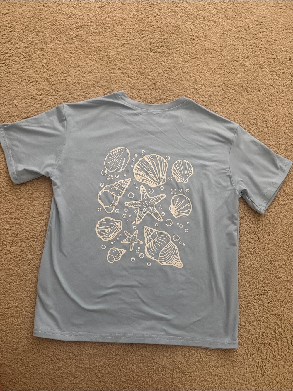 Kids Short Sleeve Sea Shell Graphic Tee - Light Blue
